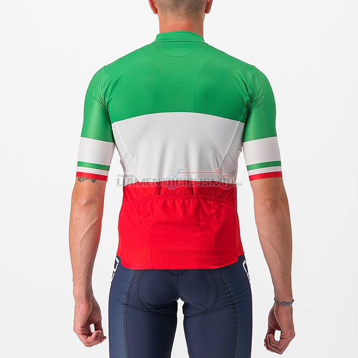 Abbigliamento Ciclismo Italia Manica Corta 2023 Verde Bianco Rosso